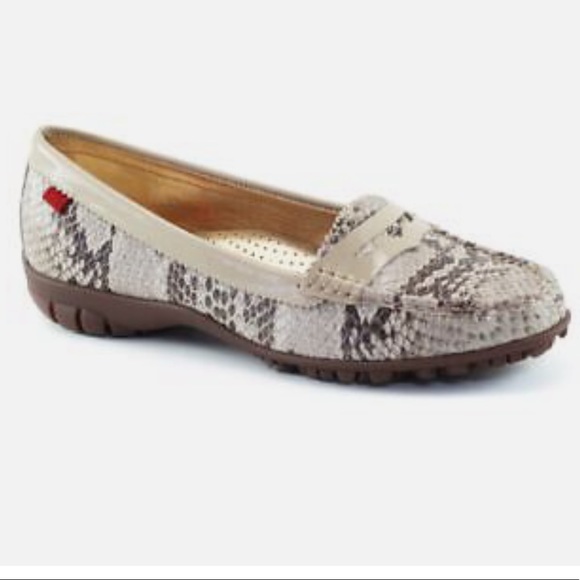 Marc Joseph Shoes - NWOT! - MARC JOSEPH Union Golf Penny Moc Shoes - Beige Snakeskin Leather